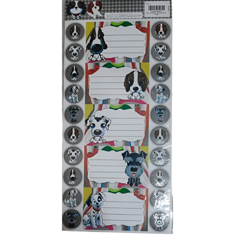 Σετ Αυτοκόλλητες Ετικέτες και Αυτοκόλλητα Justnote Σκυλάκια