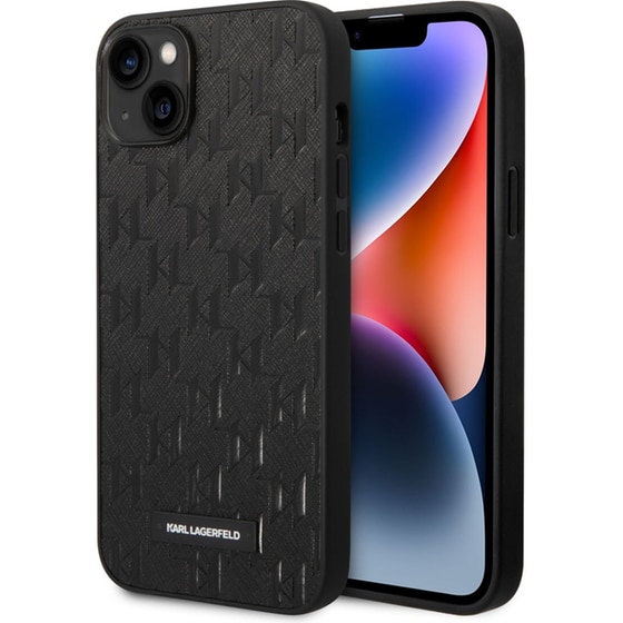 Θήκη Apple iPhone 14 Plus - Karl Lagerfeld Monogram Stripe Back Cover PU Leather Case - Black image 1