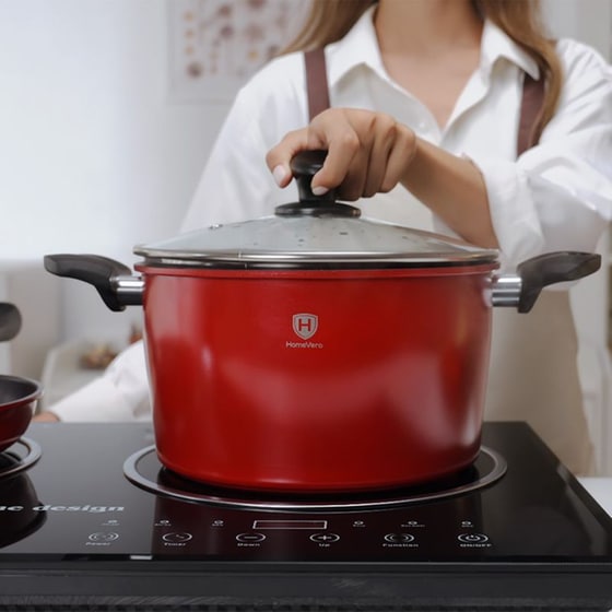 Σετ Μαγειρικά Σκεύη HOMEVERO HV-1013R 13 τμχ Κόκκινο image 9