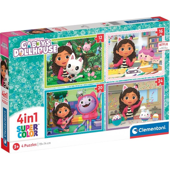 Παιδικό Παζλ Clementoni 4 in 1 Super Color DreamWorks Gabby's Dollhouse (12-16-20-24 Κομμάτια) image 0