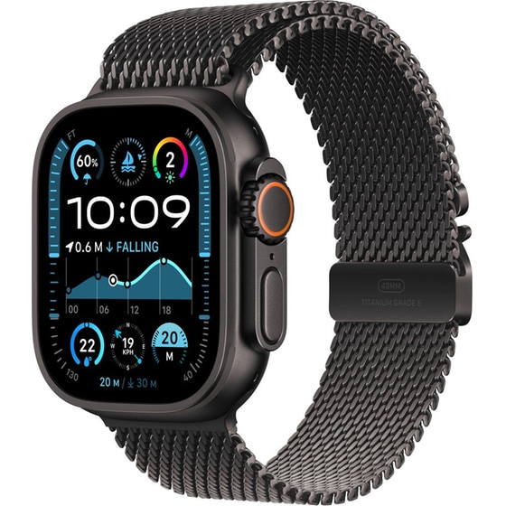Apple Watch Ultra 2 GPS + Cellular 49mm Black Titanium Case with Black Titanium Milanese Loop - L image 0