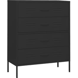 Συρταριέρα Vidaxl από Ατσάλι 80x35x101,5cm - Μαύρο