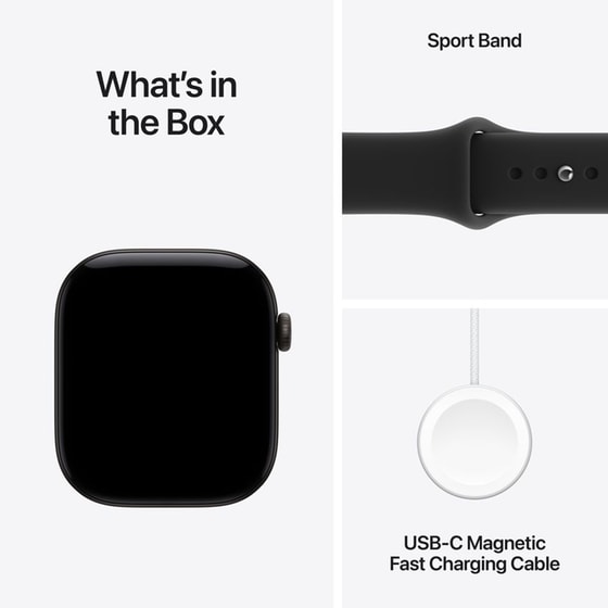 Apple Watch Series 12 GPS 42mm Black Aluminium Case with Black Sport Band - S/M image 6