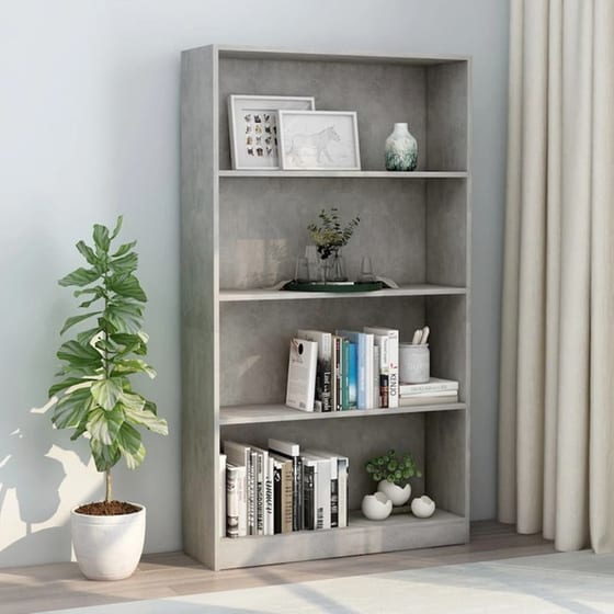 Βιβλιοθήκη VidaXL από Μοριοσανίδα 80x24x142 cm - Γκρι image 1