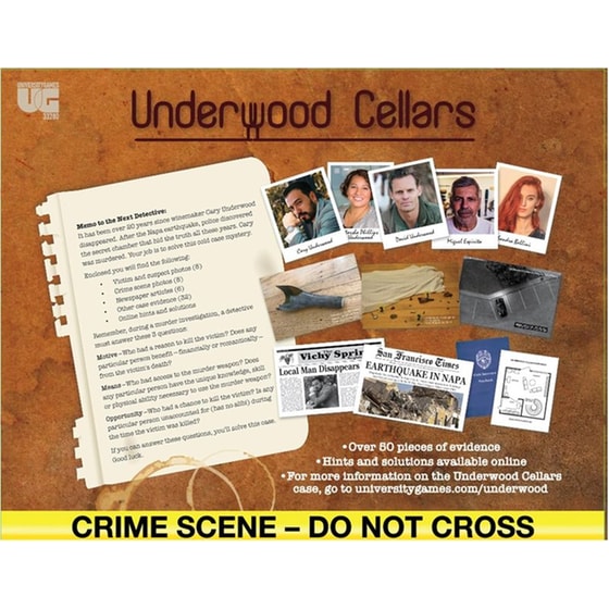Επιτραπέζιο University Games Murder Mystery Party Case Files: Underwood Cellars image 2