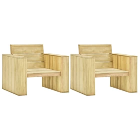 Vidaxl Καρέκλες Κήπου 2 Τεμ. 89 X 76 X 76 Εκ. Εμποτισμένο Ξύλο Πεύκου image 0