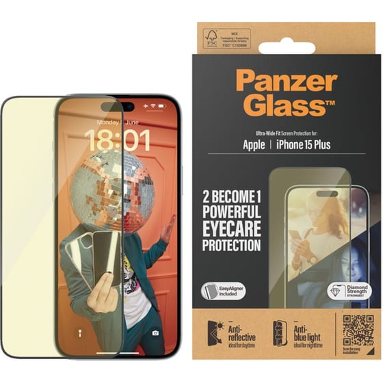 Προστατευτικό οθόνης Apple iPhone 15 Plus - PanzerGlass Eyecare Screen Protection Screen Ultra-Wide Fit image 2