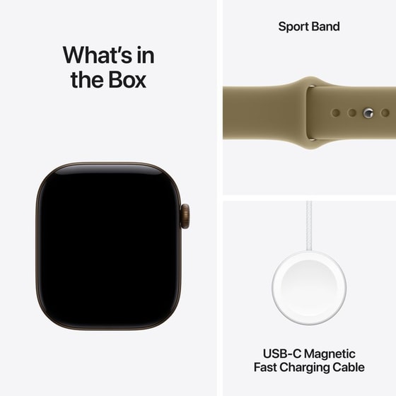 Apple Watch Series 12 GPS + Cellular 46mm Dark Bronze Aluminium Case with Olive Sport Band - S/M image 6