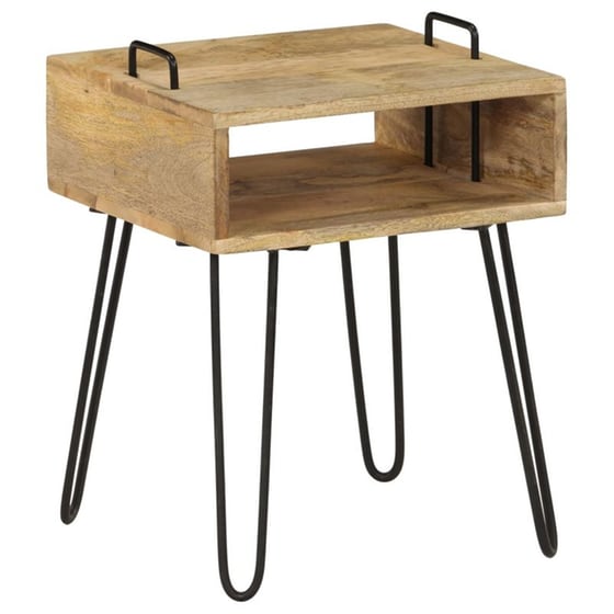 Κομοδίνο Vidaxl Από Μασίφ Ξύλο Μάνγκο 40x34x47 cm - Φυσικό image 0