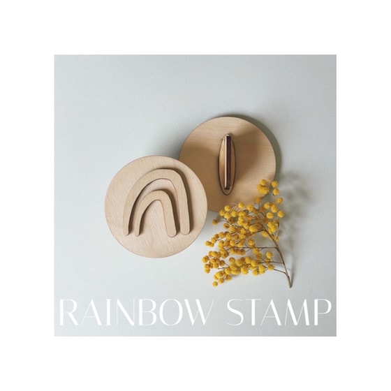 Ξύλινη σφραγίδα ουράνιο τόξο image 2