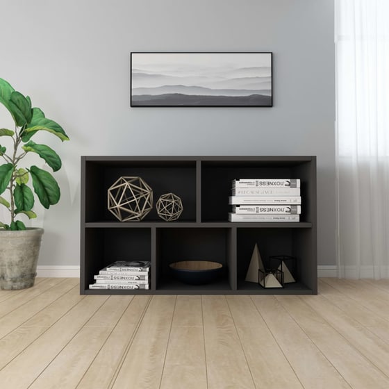Βιβλιοθήκη VidaXL από Μοριοσανίδα 50x25x80 cm - Μαύρο image 11