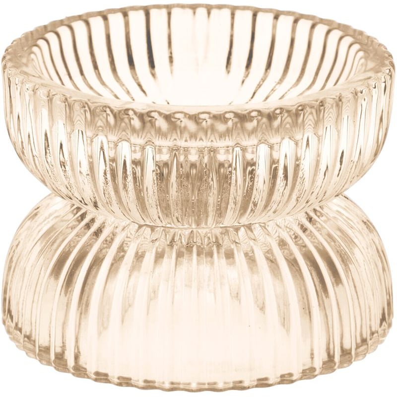 Κηροπήγιο Spitishop Κ-μ Amber Aae430610 Γυάλινο 7.8x6cm - Μπεζ