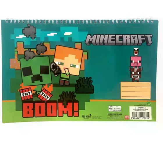 Μπλοκ Ζωγραφικής Gim Α4 30Φ. Minecraft image 0