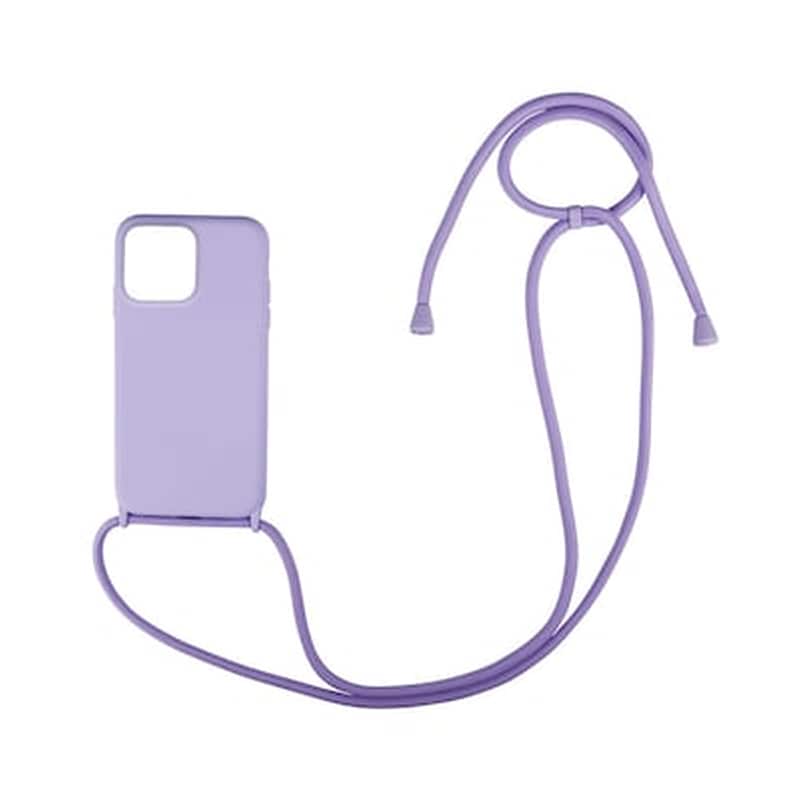 Θήκη Σιλικόνης Με Κορδόνι Carryhang Για Apple - My Colors - Λιλά - Iphone 13 Pro MY COLOURS