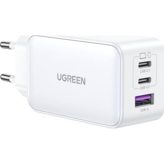 Φορτιστής Gan Ugreen Cd244 65W PD x2 + QC4.0 - Λευκό image 0