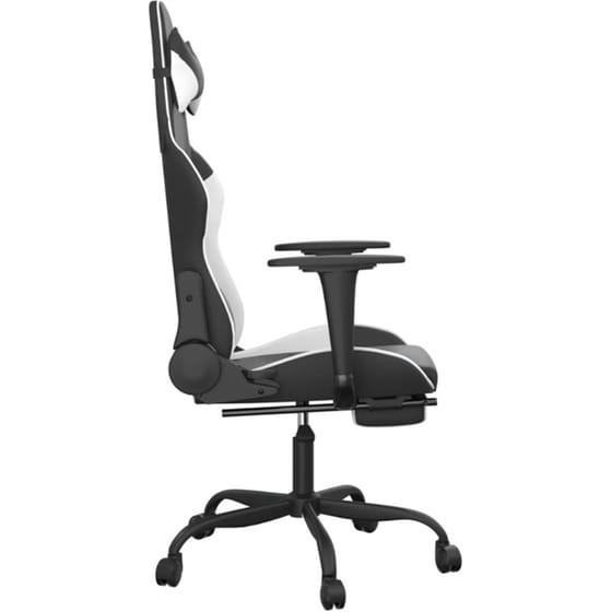 Καρέκλα Gaming VIDAXL 3143658 με Υποπόδιο από Τεχνητό Δέρμα - Μαύρο image 2