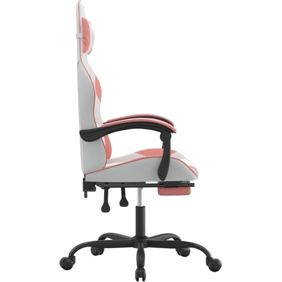 Καρέκλα Gaming VIDAXL 3143887 με Υποπόδιο από Τεχνητό Δέρμα - Λευκό image 1