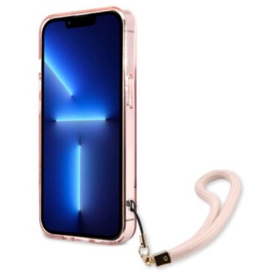 Θήκη Apple iPhone 13 Pro - Guess Με Κορδόνι Χειρός - Ροζ image 4