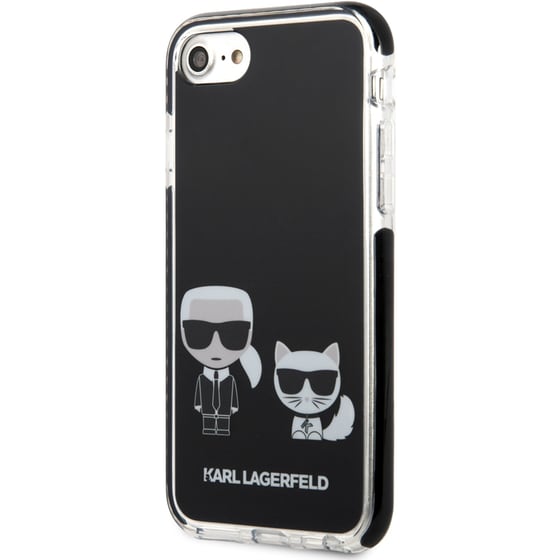 Θήκη Karl Lagerfeld iPhone 7/8/SE - Karl Lagerfeld Ikonik Case Karl & Choupette - Μαύρο image 1