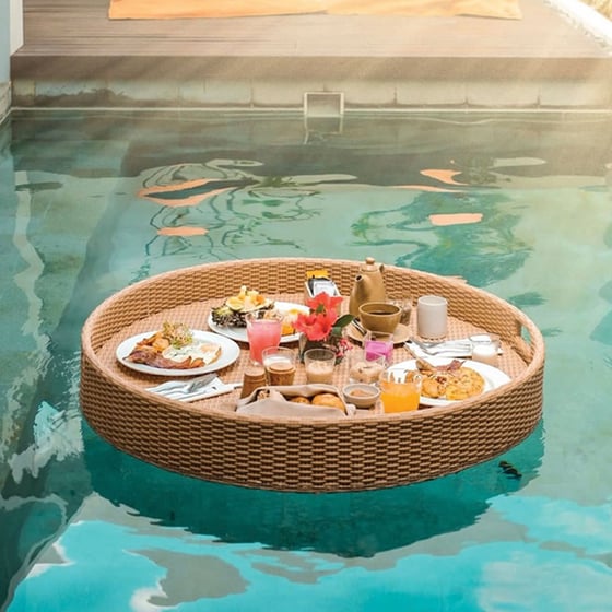 Δίσκος Πισίνας Floating Breakfast 80 cm Στρογγυλός - Μπεζ image 0