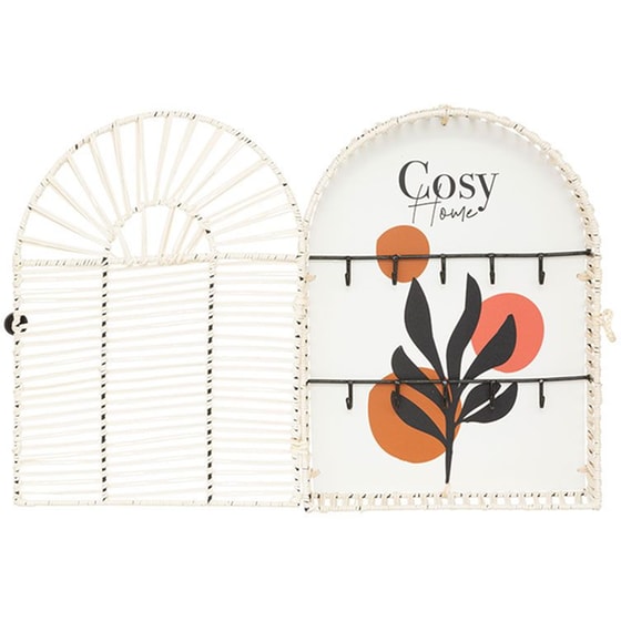 Κλειδοθήκη Spitishop Ξύλο Rattan 28x9x38 cm - Εκρού image 1