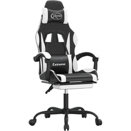 Καρέκλα Gaming VIDAXL 3143883 με Υποπόδιο από Τεχνητό Δέρμα - Μαύρο