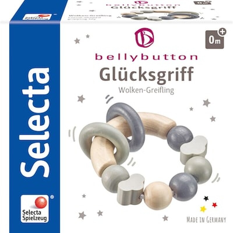Selecta Lucky Handle Ξύλινη Κουδουνίστρα Αφής Γκρι