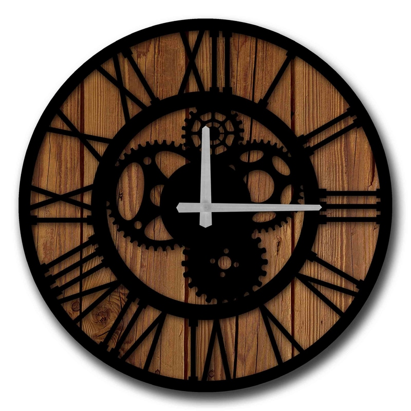 Αναλογικό Ρολόι 24Mall 50×50 cm – Καφέ/Μαύρο