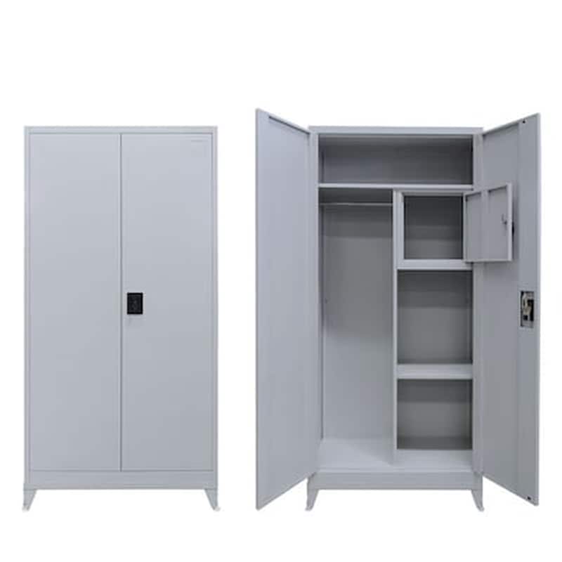 STEELEN Δίφυλλη Μεταλλική Ντουλάπα STEELEN με 3 ράφια 90x45x191 cm - Γκρι
