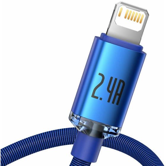 Καλώδιο δεδομένων Baseus Crystal Shine Braided Usb to Lightning 2m - Blue image 1