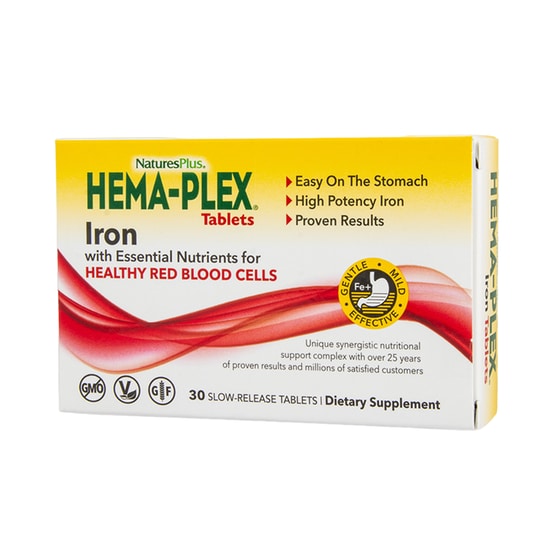 Μέταλλα  Natures Plus Hema-Plex - 30 ταμπλέτες image 0