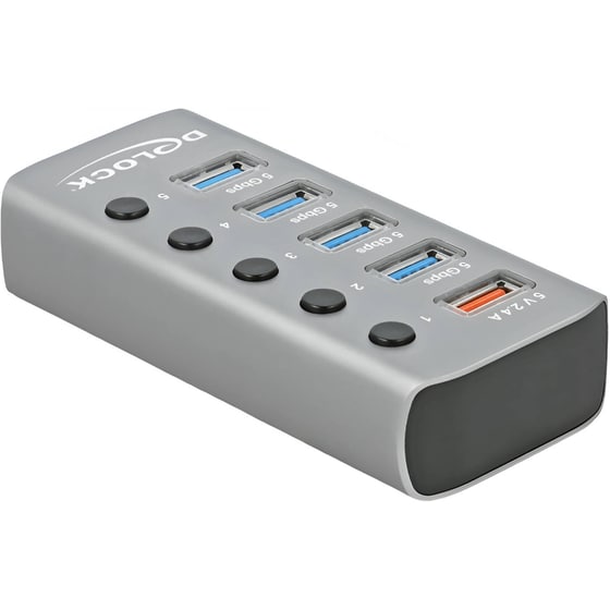 DeLock 63262 USB Hub 5-Port USB 3.2 συμβατό με USB-A image 2