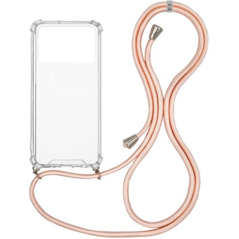 Θήκη Xiaomi Poco X4 Pro 5G - Sonique Armor Clear Με Κορδόνι - Ροζ