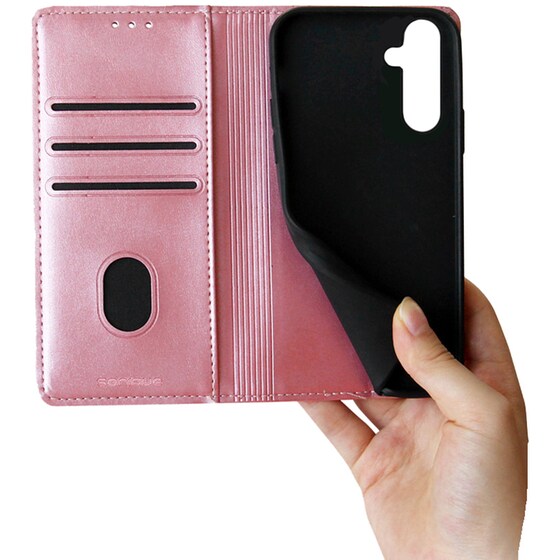 Θήκη Samsung Galaxy A34 5G - Vintage Magnet Book - Ροζ Χρυσό image 4