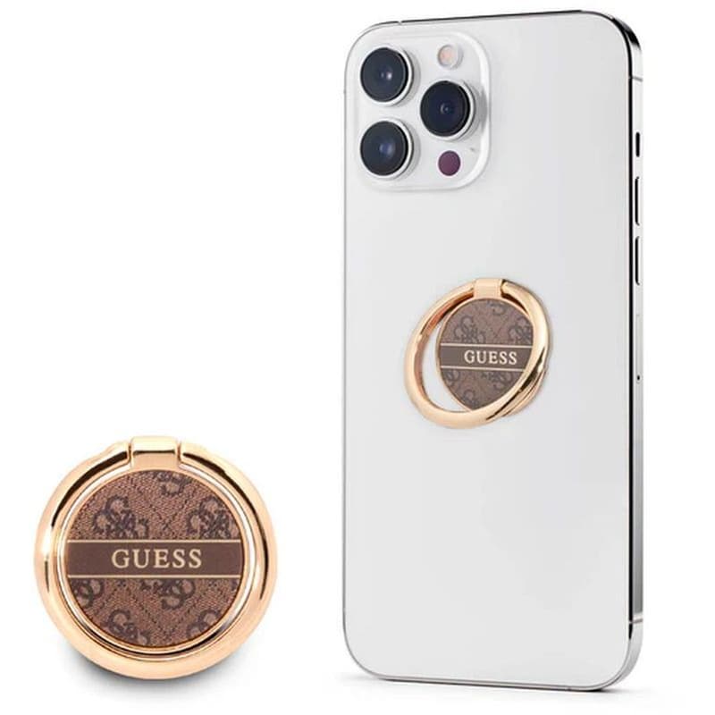 Ring Holder Κινητού Guess GURSHG4SW 4G - Καφέ / Χρυσό