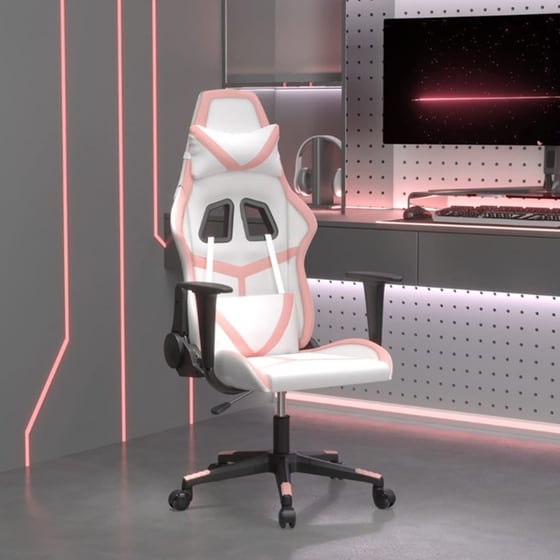 Καρέκλα Gaming VIDAXL 3143673 με Ρυθμιζόμενα Μπράτσα από Τεχνητό Δέρμα - Λευκό image 9