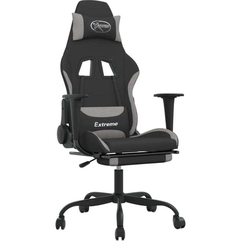 Καρέκλα Gaming VIDAXL 3143723 με Υποπόδιο - Γκρι