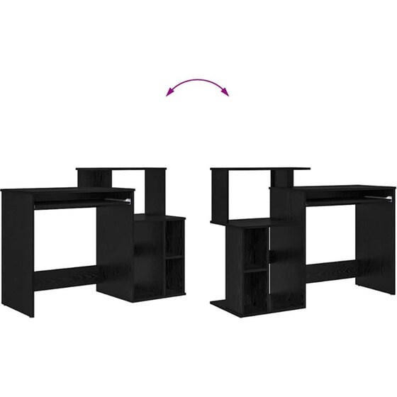 Γραφείο VidaXL από Επεξεργασμένο Ξύλο 120,5x44x88,5 cm - Μαύρη Οξιά image 9