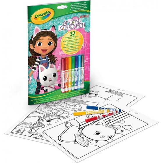 Βιβλίο Ζωγραφικής με Μαρκαδόρους Crayola Gabby's Dollhouse (32 Σελίδες, 7 Μαρκαδόροι) image 1