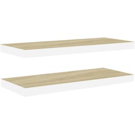 Ράφια Τοίχου VidaXL από MDF 60x23.5x3.8 cm 2 Τμχ - Λευκό/Μπεζ