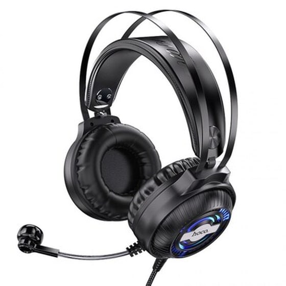 Hoco W101 Streamer Gaming Ενσύρματα Ακουστικά 3.5mm/USB με LED Φωτισμό  - Μαύρα image 1