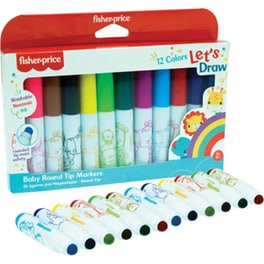 Μαρκαδόροι Ζωγραφικής Fisher Price Round-Tip Let's Draw (12 Τεμάχια)