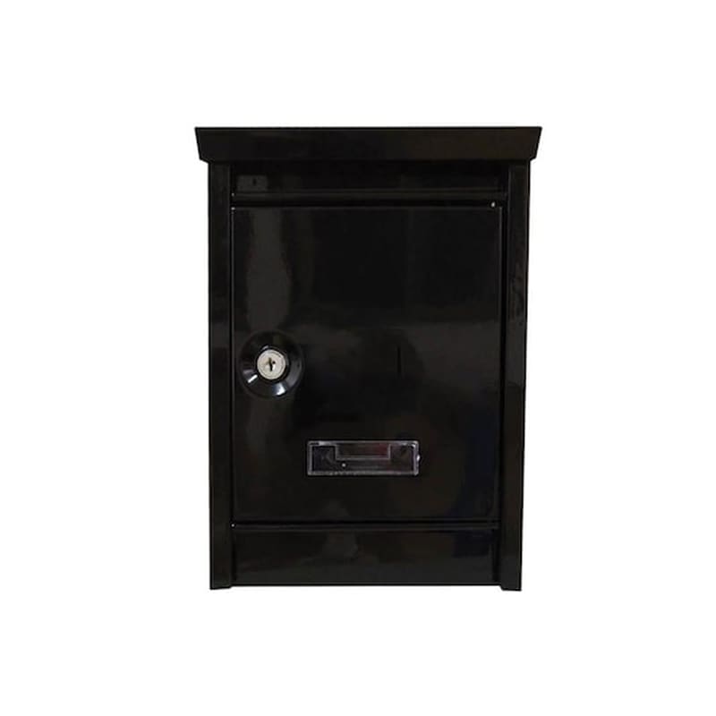 Μεταλλικό Γραμματοκιβώτιο Με Κλειδί, Σε Μαύρο Χρώμα, Διαστάσεων 30.8×21.5×9