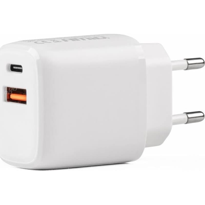 AMIO Φορτιστής 2 Θύρες USB/USB-C 220v 20W - Λευκό