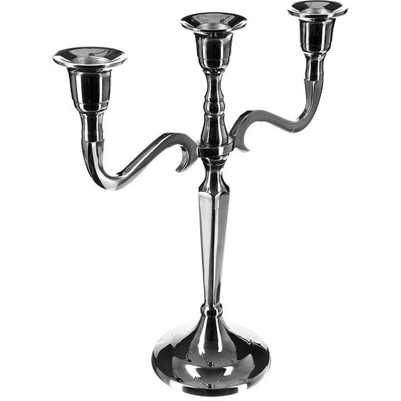 Κηροπήγιο Spitishop A-s Candle Holder 123154 Μεταλλικό 3 Θέσεων 22.5x9.1x26.5cm - Ασημί