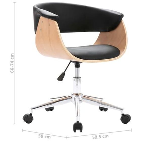 Καρέκλες Τραπεζαρίας Vidaxl  Περιστρεφόμενες  Δερματίνη 2 Τμχ - Μαύρες image 5