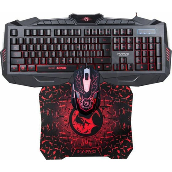 Marvo Combo KM400 & G1 Σετ Gaming Πληκτρολόγιο με Φωτιζόμενα πλήκτρα & Ποντίκι (US) image 7