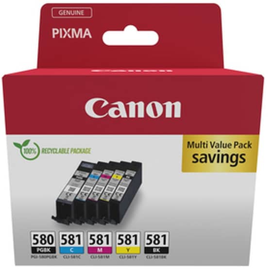 CANON Pgi580BK/Cli581 Πολλαπλό Μελάνι Εκτυπωτή 2078C007 image 0