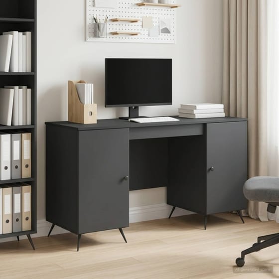 Γραφείο VidaXL από Επεξεργασμένο Ξύλο 142,5x50x75 cm - Μαύρο image 1
