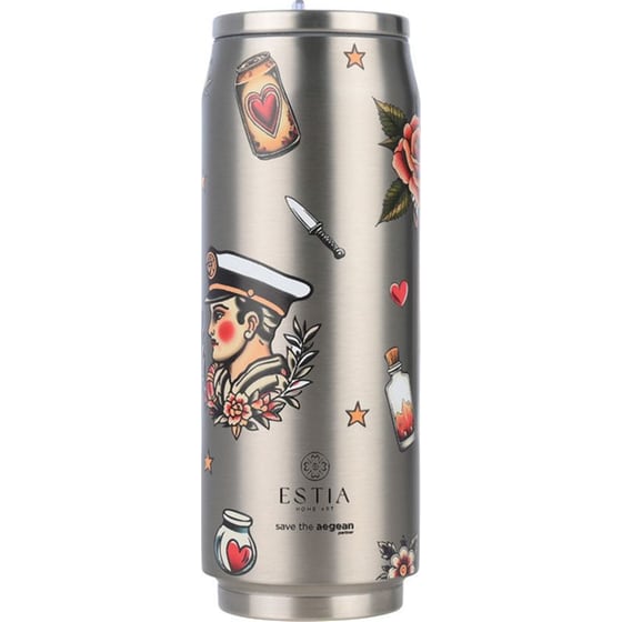 Θερμός Travel Cup Estia Home Art Save the Aegean Old School Ink 500ml image 0